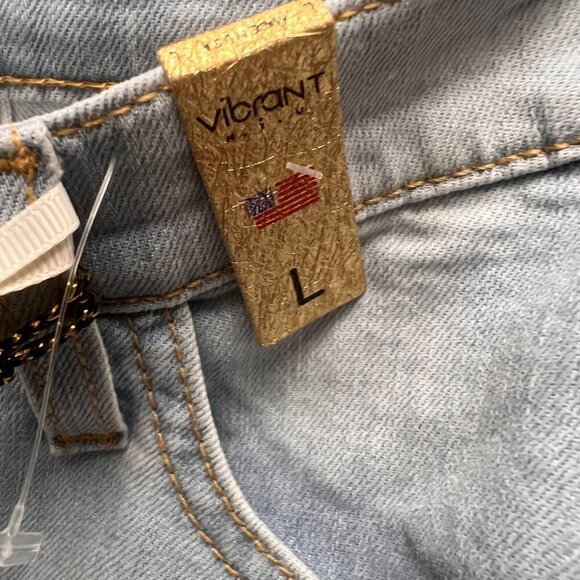 VIBRANT M.I.U NWT Distressed Midi Skirt Size Large (11,13) - Picture 7 of 8